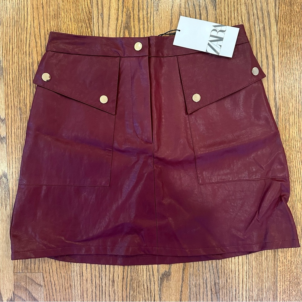 Zara leather mini skirt NWT